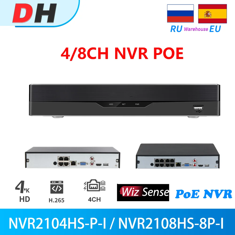 Dahua 4K PoE NVR 4CH NVR2104HS-P-I 8CH NVR2108HS-8P-I WizSense Network Video Recorder Face Detection and Recognition AI by NVR
Dahua 4K PoE NVR 4CH NVR2104HS-P-I 8CH NVR2108HS-8P-I WizSense Network Video Recorder Face Detection and Recognition AI by NVR
