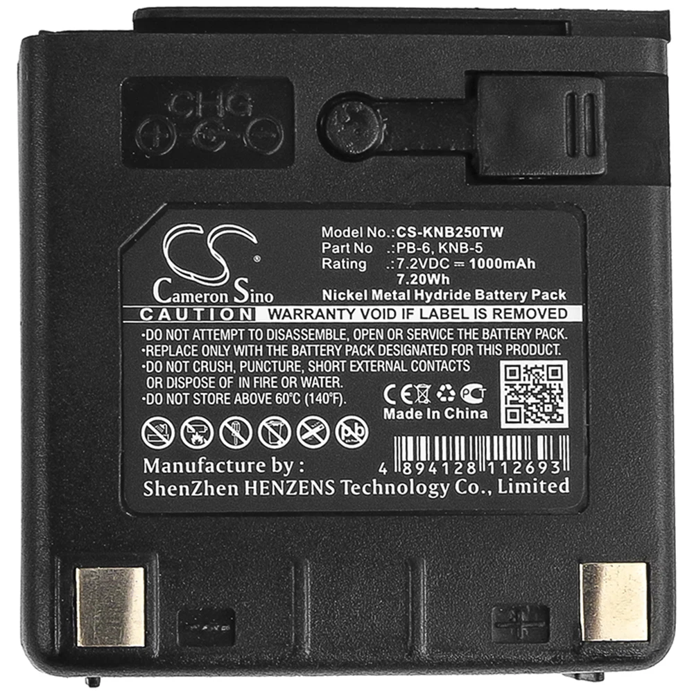 Cameron Sino 1000mA Battery for KENWOOD TH-77A,TH77AT,TH-77E B-7,KNB-10,KNB-5,KNB-5A,KNB-6,KNB-6A,PB-10,PB-6,PB-7,PB-8,PB-9
Cameron Sino 1000mA Battery for KENWOOD TH-77A,TH77AT,TH-77E B-7,KNB-10,KNB-5,KNB-5A,KNB-6,KNB-6A,PB-10,PB-6,PB-7,PB-8,PB-9