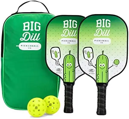 

Dill Pickleball Co. Pickleball Paddles Set - Includes 2 USA Pickleball-Approved Paddles with Neoprene Covers, 2 Pickleballs &amp