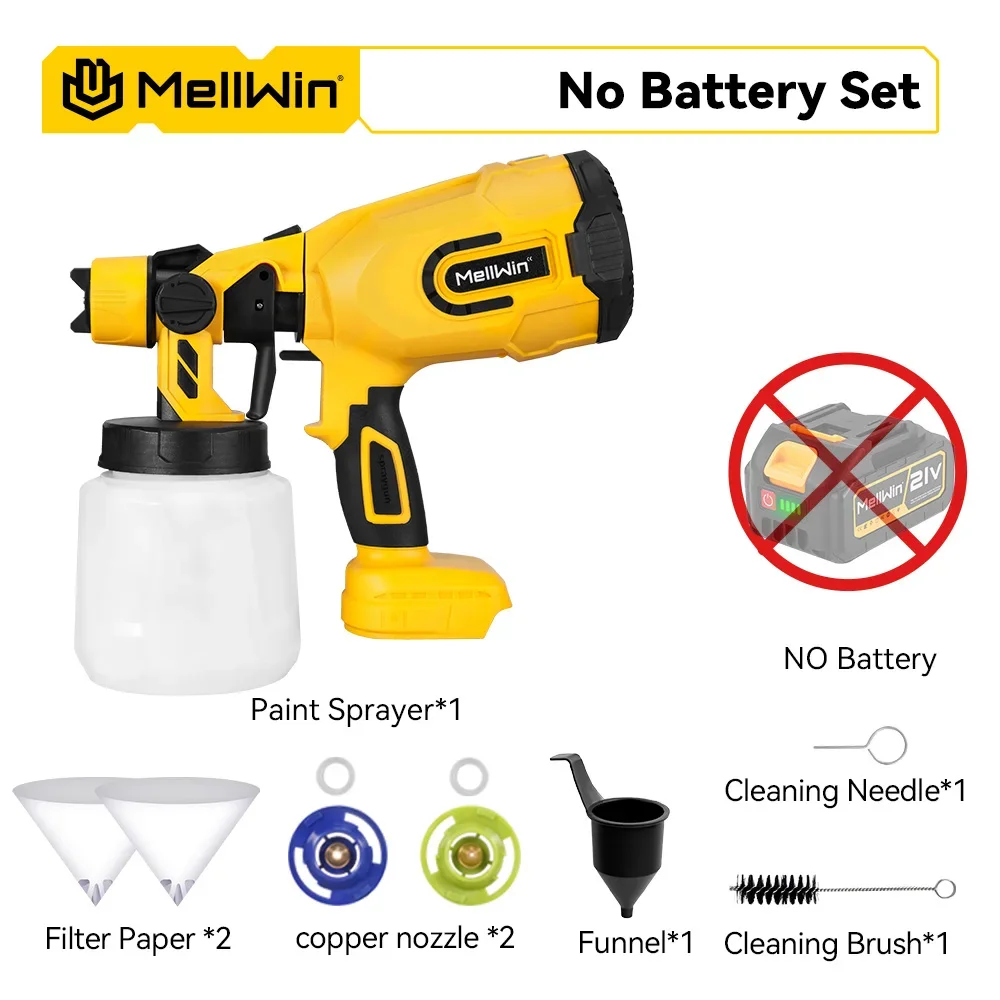MELLWIN Беспроводной электропистолет-распылитель краски для Makita 18В
MELLWIN Беспроводной электропистолет-распылитель краски для Makita 18В