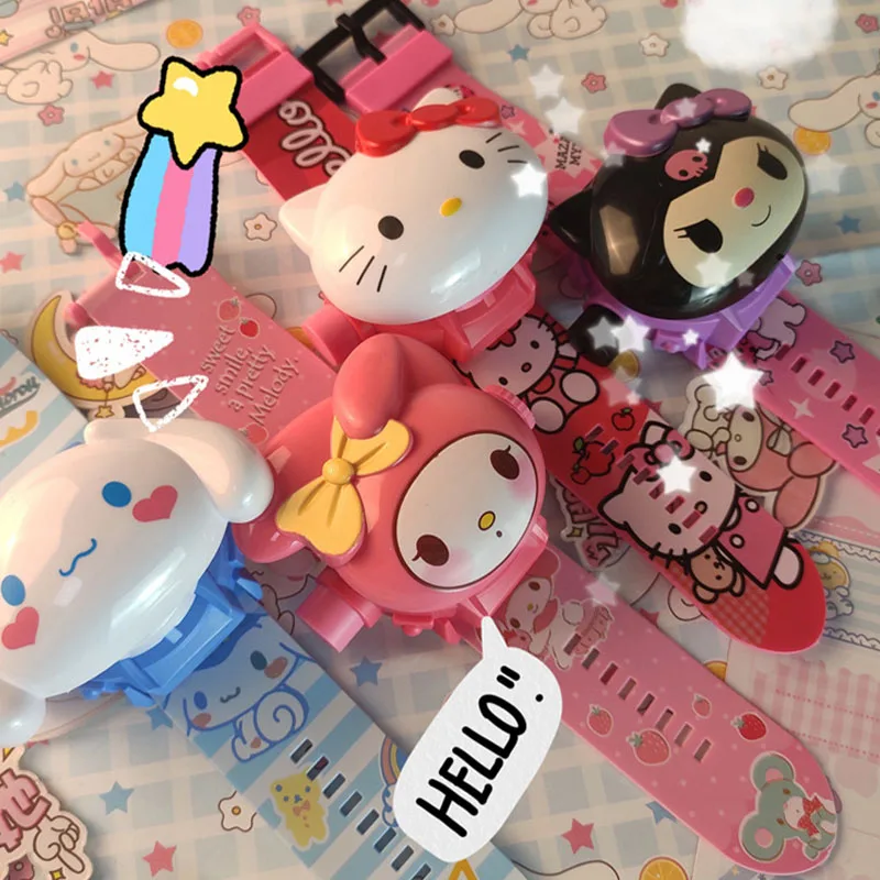 Kawaii Sanrios Projection Watch Anime Cartoon Hellokitty Cinnamoroll Kuromi My Melody Child Electronic Digital Student Toy Clock 
Kawaii Sanrios Projection Watch Anime Cartoon Hellokitty Cinnamoroll Kuromi My Melody Child Electronic Digital Student Toy Clock