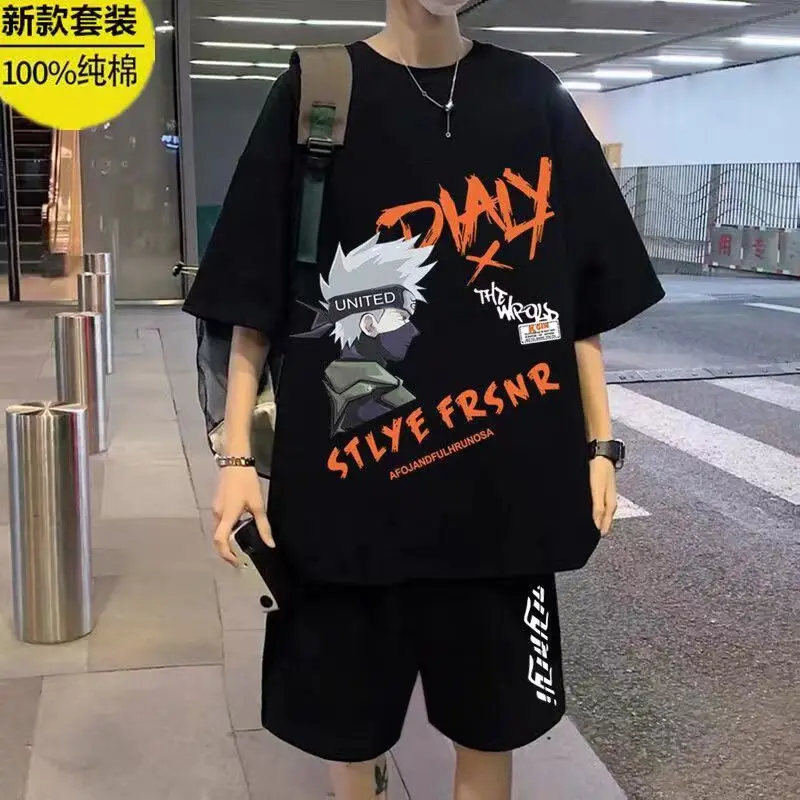 Summer Anime Men T Shirt and Shorts Sets Cartoon Print Cotton T-Shirts Set Women Tracksuit Two Pieces Japanese Designer Outfit
Summer Anime Men T Shirt and Shorts Sets Cartoon Print Cotton T-Shirts Set Women Tracksuit Two Pieces Japanese Designer Outfit