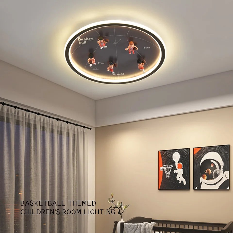 Basketball themed children's room lighting 
Basketball themed children's room lighting