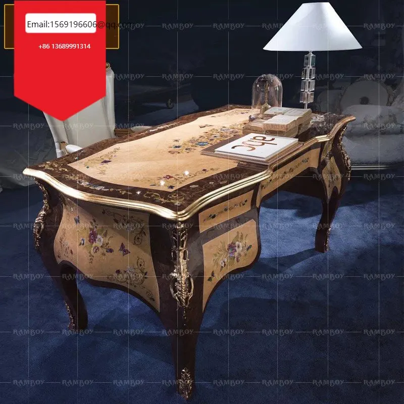 French solid wood desk writing desk computer desk butterfly shell inlaid office desk bookcase European furniture
French solid wood desk writing desk computer desk butterfly shell inlaid office desk bookcase European furniture