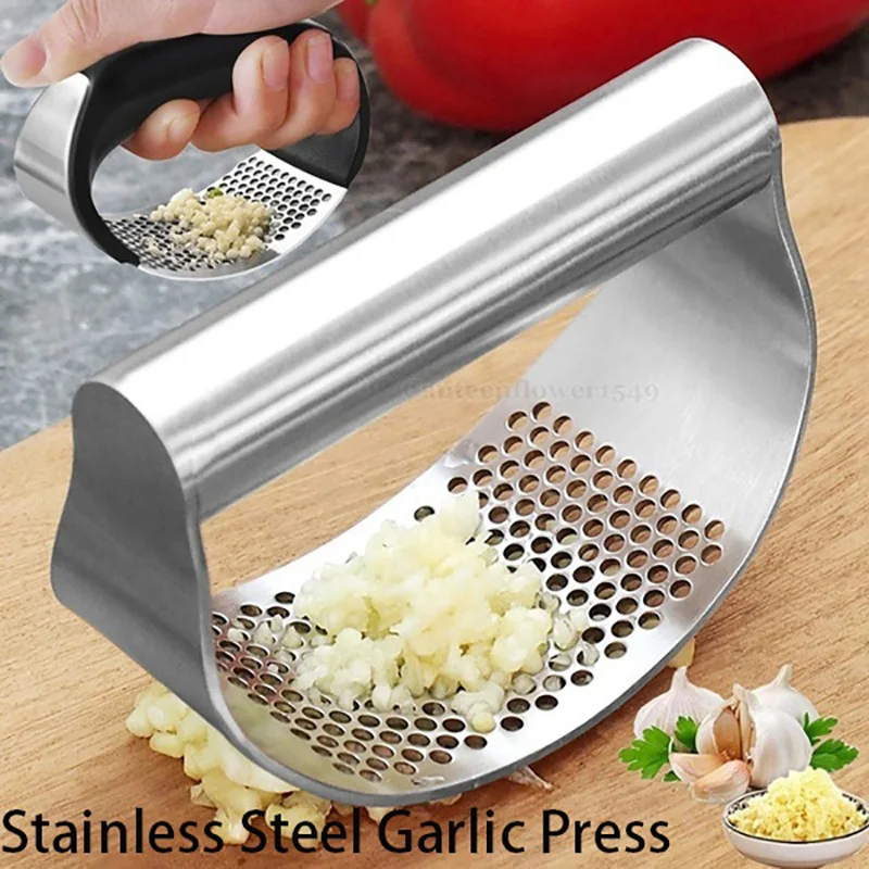 Stainless Steel Garlic Press Manual Garlic Mincer Chopping Garlic Tools Curve Fruit Vegetable Tools Kitchen Gadgets Cocina 
Stainless Steel Garlic Press Manual Garlic Mincer Chopping Garlic Tools Curve Fruit Vegetable Tools Kitchen Gadgets Cocina