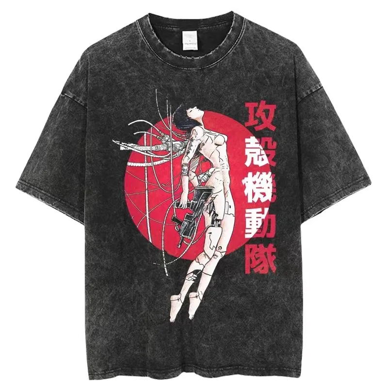 Fashion Ghost in the Shell Anime Printed Washed O-Neck Short Sleeve Women's T Shirt Black Oversized Casual Hip Hop top
Fashion Ghost in the Shell Anime Printed Washed O-Neck Short Sleeve Women's T Shirt Black Oversized Casual Hip Hop top