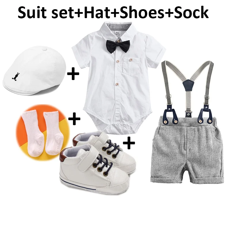 Summer Baby Boy Outfit Newborn Photography Romper with Suspender Pants Shoes Gentleman Clothes Infant Wedding
Summer Baby Boy Outfit Newborn Photography Romper with Suspender Pants Shoes Gentleman Clothes Infant Wedding