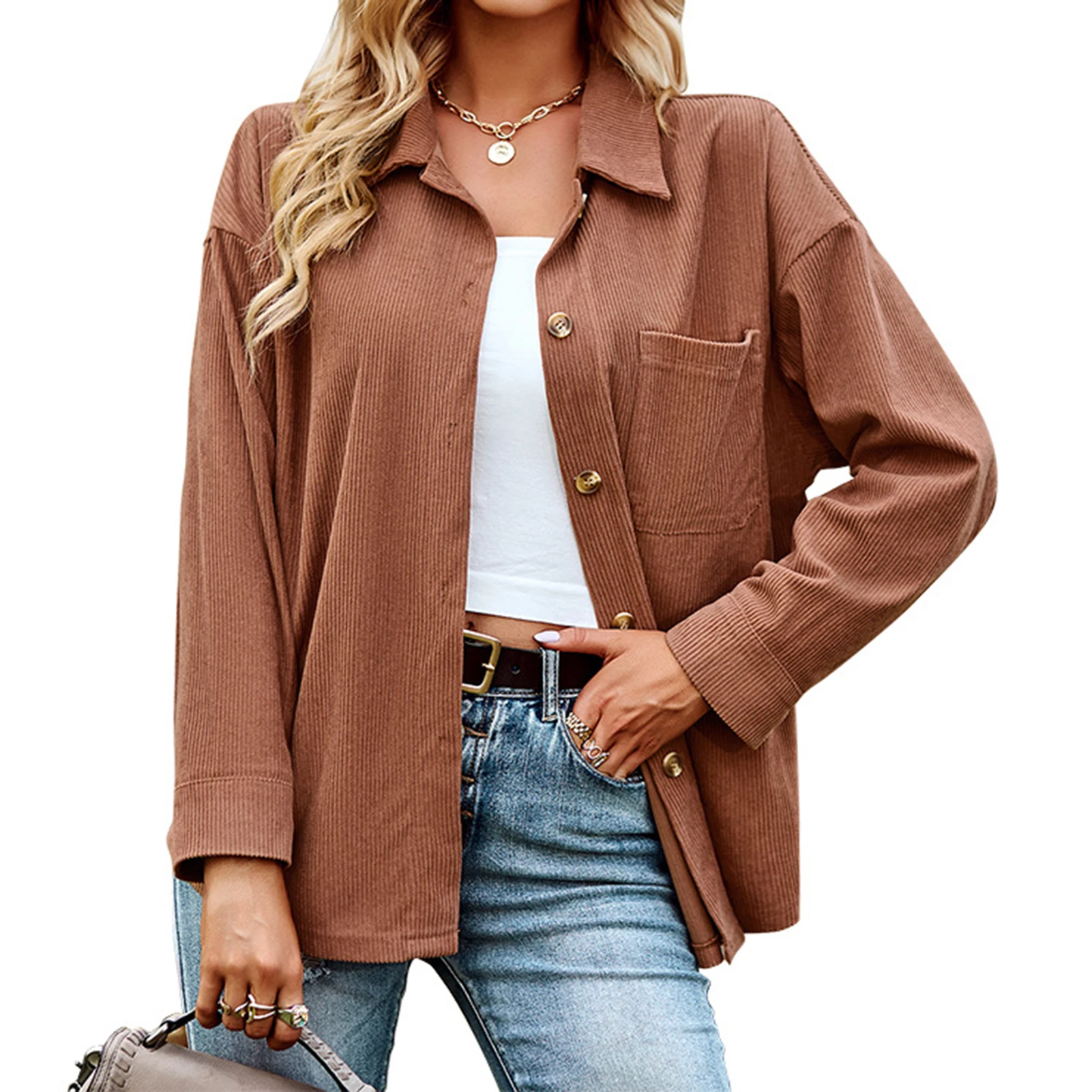 Newly Long Sleeves Corduroy Top Comfortable and Charming Top for Girl Woman Mother Lover
Newly Long Sleeves Corduroy Top Comfortable and Charming Top for Girl Woman Mother Lover