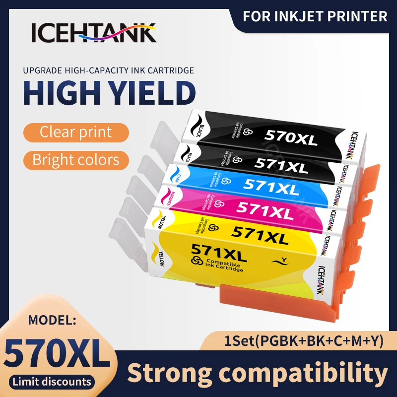 Icehtank For Canon MG5750 MG5751 MG5752 MG5753 MG 5750 5751 5752 5753 Ink cartridge PIxma printer 5C PGI570 CLI571 Ink cartridge
Icehtank For Canon MG5750 MG5751 MG5752 MG5753 MG 5750 5751 5752 5753 Ink cartridge PIxma printer 5C PGI570 CLI571 Ink cartridge