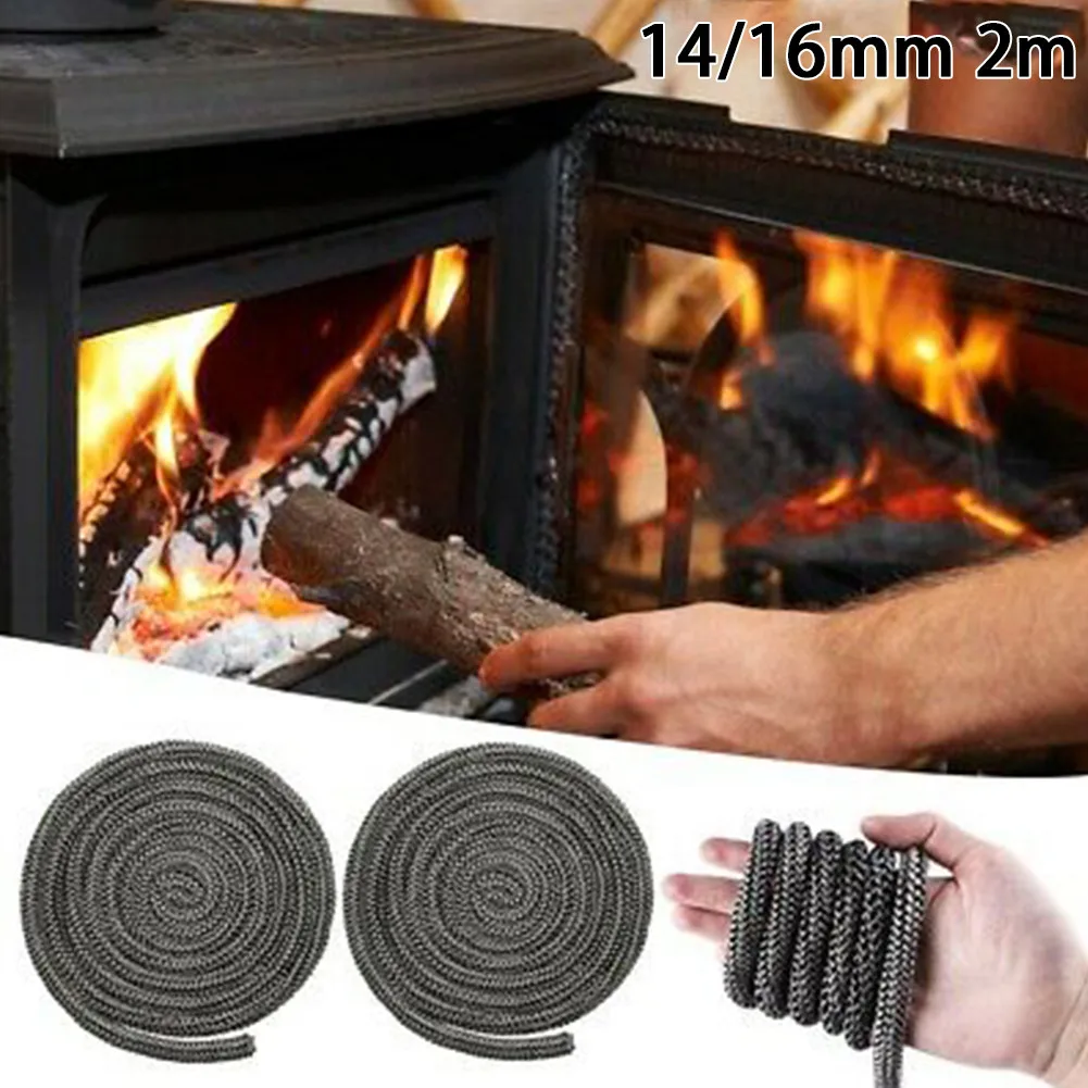 

Fire Seal Stove Rope Fiberglass Ropes 14/16mm 6.56ft Accessory Black Burner Door Sealer Pellet Stoves Replacement