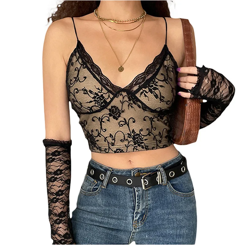 Women Y2K Short Camisole Sling Lace-Trimmed Patchwork Deep V-Neck Crop Tops Vintage Goth Ladies Summer Cool Slim Navel Tops
Women Y2K Short Camisole Sling Lace-Trimmed Patchwork Deep V-Neck Crop Tops Vintage Goth Ladies Summer Cool Slim Navel Tops