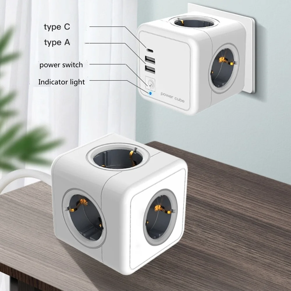 Sopend Strip Plug USB Power Strip Creative cube mold square Socket Travel Adapter Outlet Multiple European Terminal Cube Charger
Sopend Strip Plug USB Power Strip Creative cube mold square Socket Travel Adapter Outlet Multiple European Terminal Cube Charger