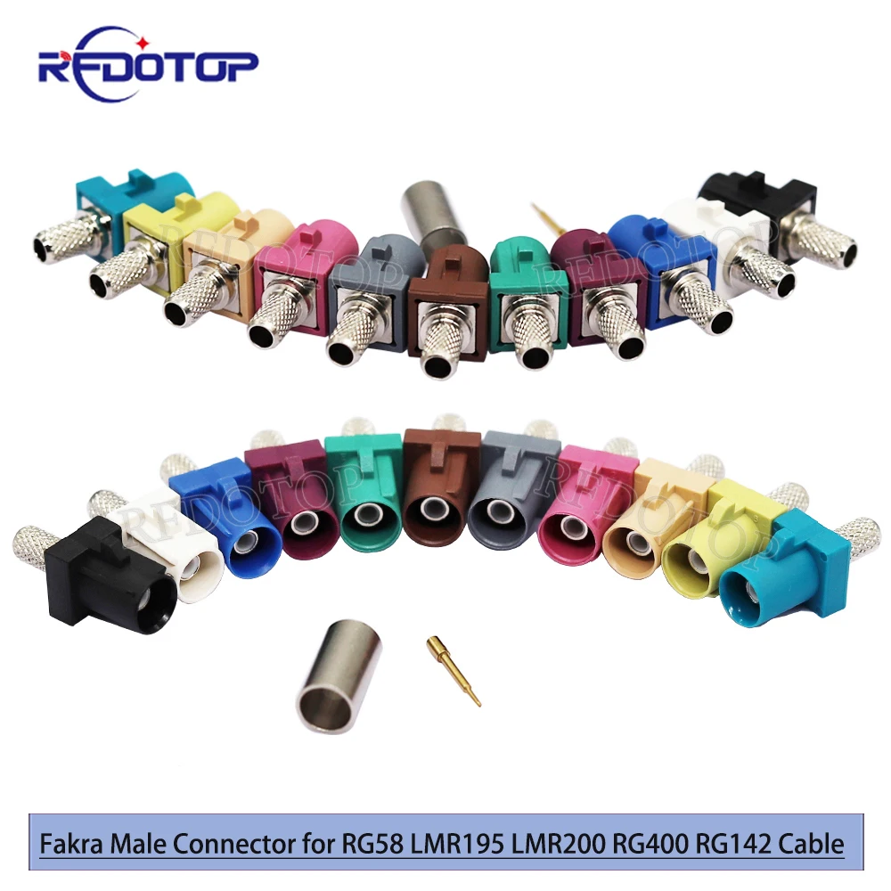 Fakra A B C D E F G H I K Z RCA Crimp Connector Male Car Radio FM GPS Antenna Fakra Adapter for LMR195 RG58 RG142 RG400 Cable
Fakra A B C D E F G H I K Z RCA Crimp Connector Male Car Radio FM GPS Antenna Fakra Adapter for LMR195 RG58 RG142 RG400 Cable