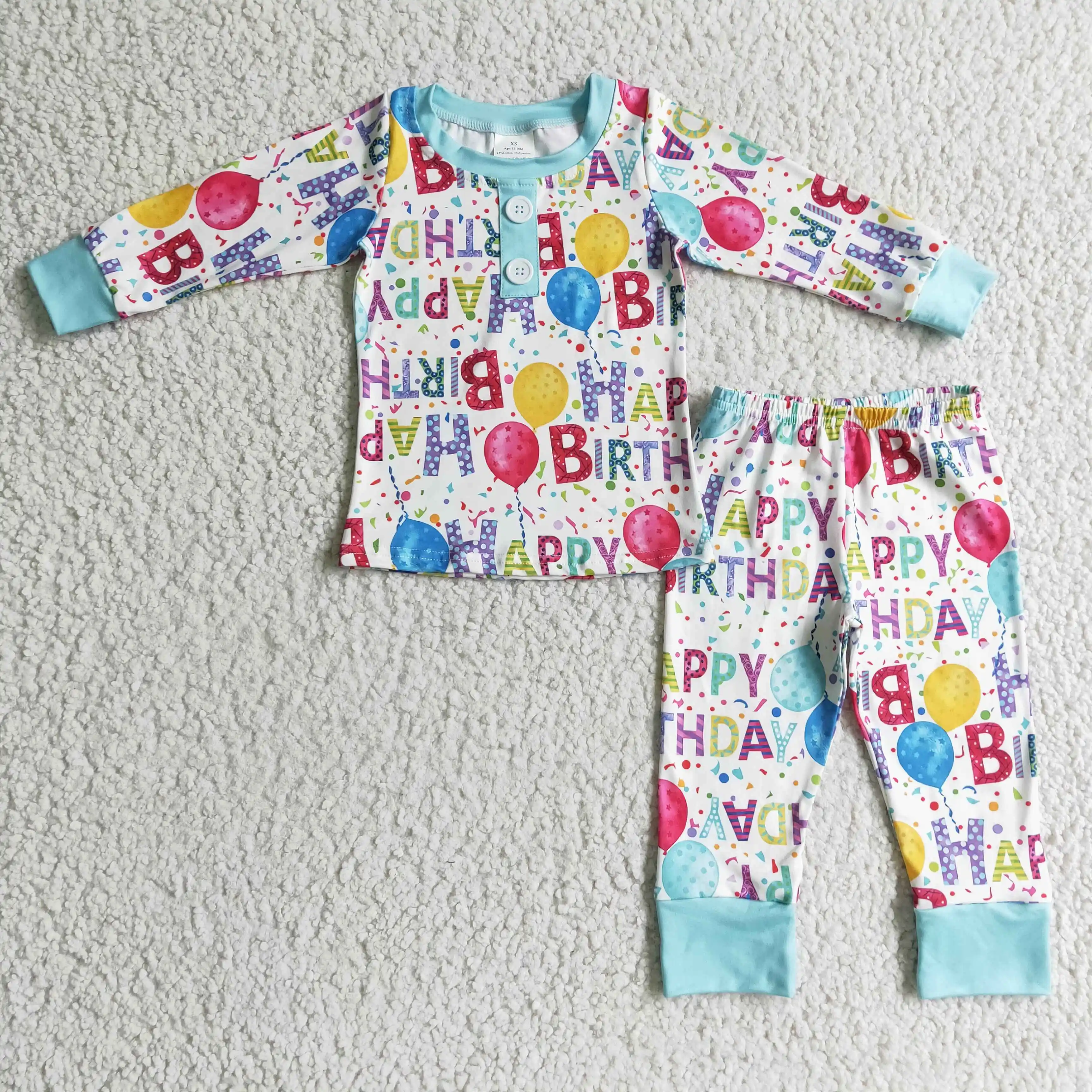 Wholesale boy happy birthday long sleeve outfits blue letter print pajamas birthday gift for kids
Wholesale boy happy birthday long sleeve outfits blue letter print pajamas birthday gift for kids