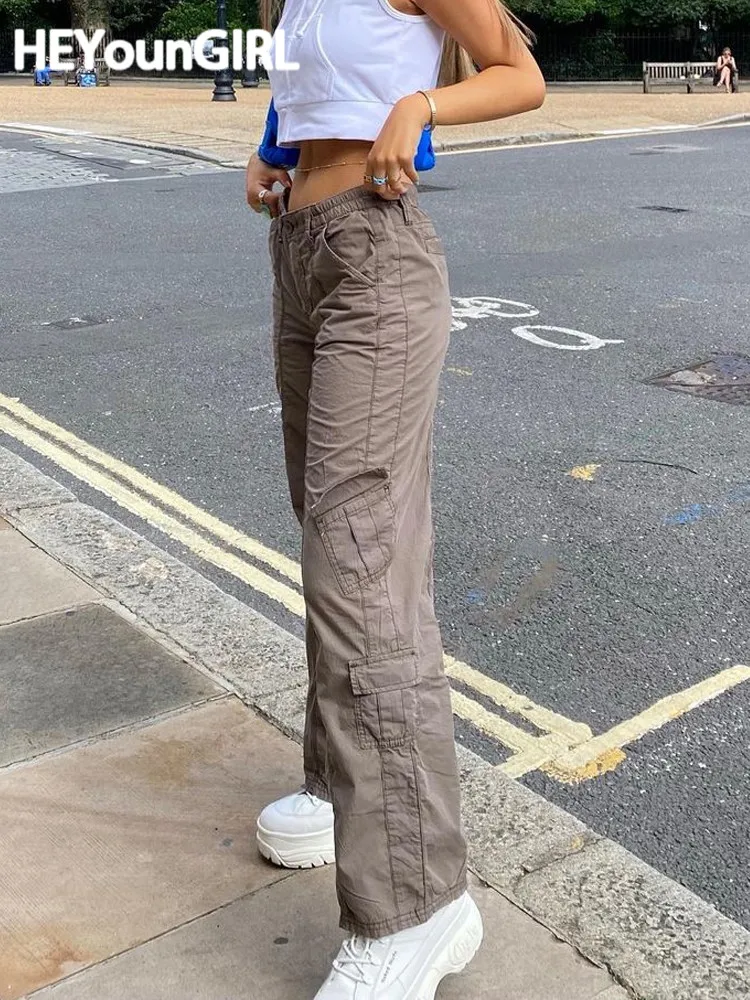 HEYounGIRL Harajuku Hip Hop Casual Woman Jeans Fashion Pocket Mid Waist Cargo Pants Women Solid Streetwear Trousers Ladies 2021
HEYounGIRL Harajuku Hip Hop Casual Woman Jeans Fashion Pocket Mid Waist Cargo Pants Women Solid Streetwear Trousers Ladies 2021