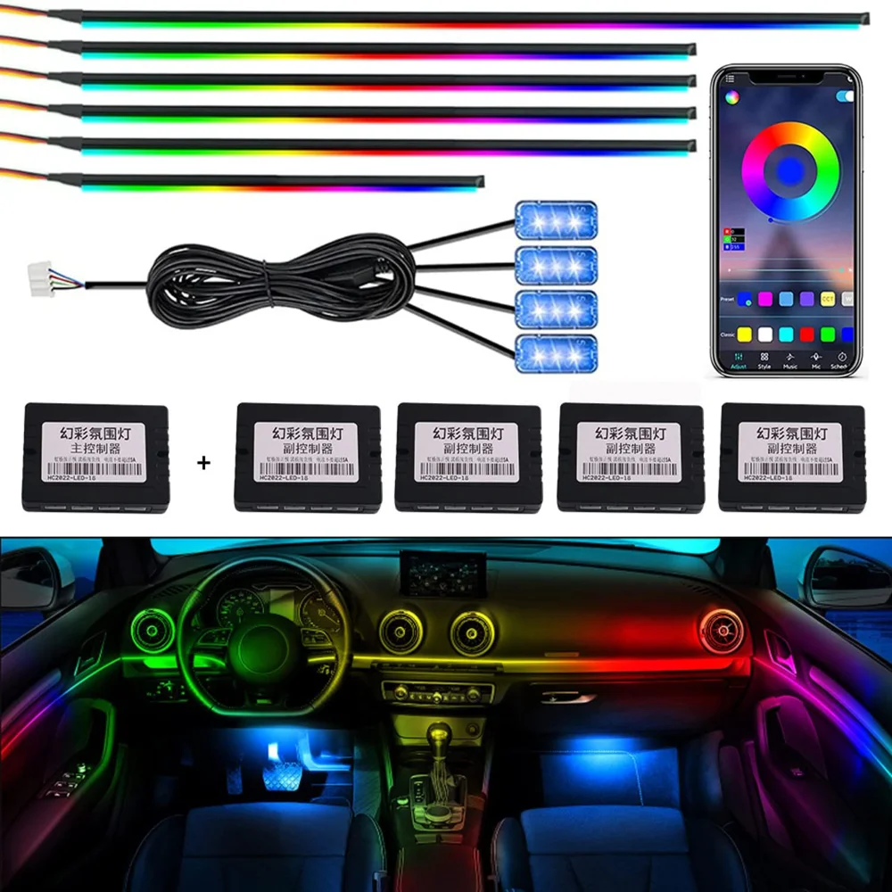 Universal Acrylic Neon LED Car Interior Ambient Lights APP Strip Light Guide Fiber Optic RGB Auto Decoration Atmosphere Lamp
Universal Acrylic Neon LED Car Interior Ambient Lights APP Strip Light Guide Fiber Optic RGB Auto Decoration Atmosphere Lamp
