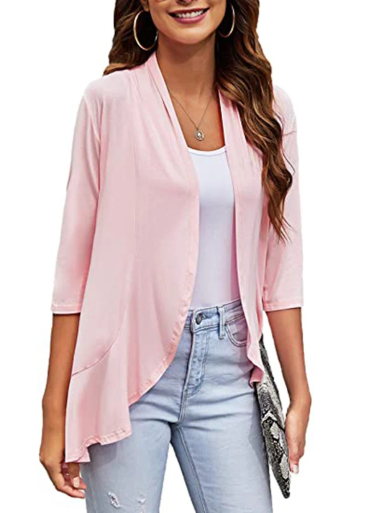 2023 Spring/Summer New Women's Half Sleeve Casual Fashion Solid Color Personalized Ruffle Edge Cardigan Top Aesthetic Clothes
2023 Spring/Summer New Women's Half Sleeve Casual Fashion Solid Color Personalized Ruffle Edge Cardigan Top Aesthetic Clothes