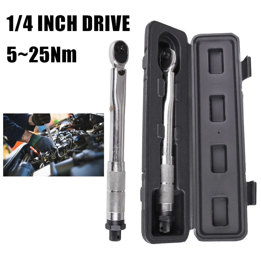 1/4" The Torque Wrench Drive 5-25 Nm Two - Way To Accurately Mechanism Hand Tool Spanner Torquemeter Preset Ratchet
1/4" The Torque Wrench Drive 5-25 Nm Two - Way To Accurately Mechanism Hand Tool Spanner Torquemeter Preset Ratchet