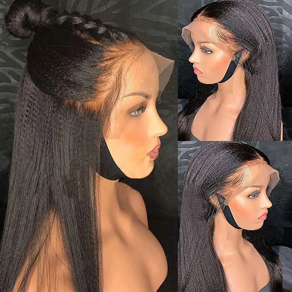 Italian Yaki Straight Lace Front Wigs Glueless Synthetic Fiber Hair Kinky Straight Wig for Black Women Replacement
Italian Yaki Straight Lace Front Wigs Glueless Synthetic Fiber Hair Kinky Straight Wig for Black Women Replacement