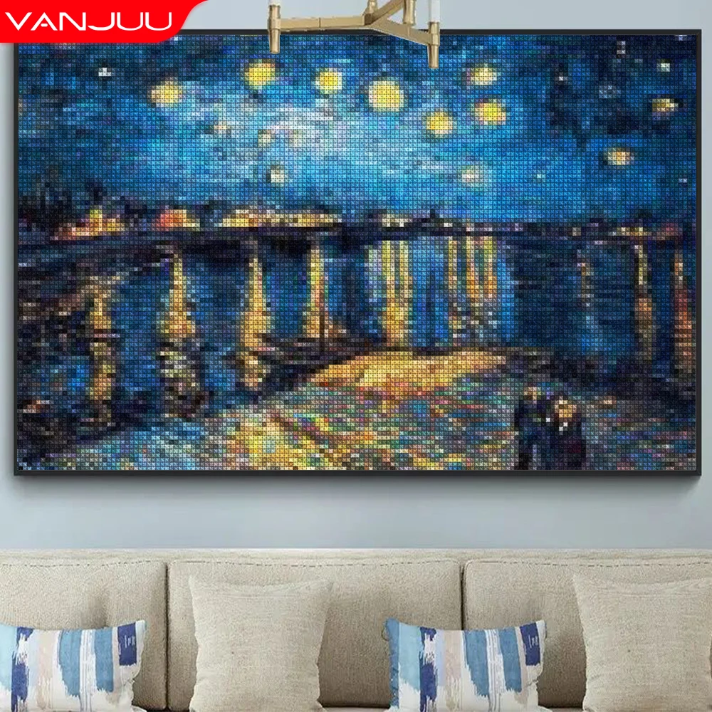 Needlework DIY Printing Starry Night On The Rhone Cross stitch Embroidery Kit Famous Paintings Full Embroidery Cross Stitch
Needlework DIY Printing Starry Night On The Rhone Cross stitch Embroidery Kit Famous Paintings Full Embroidery Cross Stitch