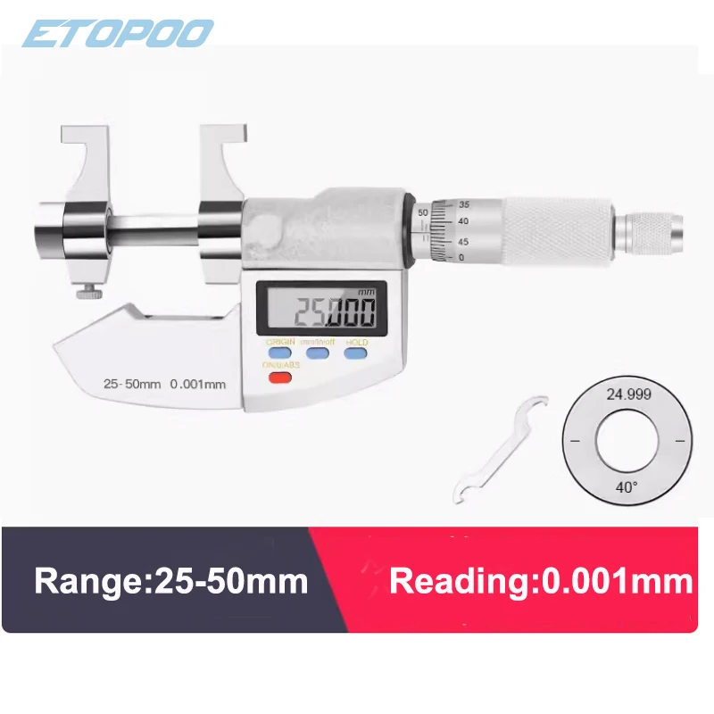 ETOPOO Цифровой внутренний штангенциркуль 5-30/25-50/50-75/75-100 мм
ETOPOO Цифровой внутренний штангенциркуль 5-30/25-50/50-75/75-100 мм