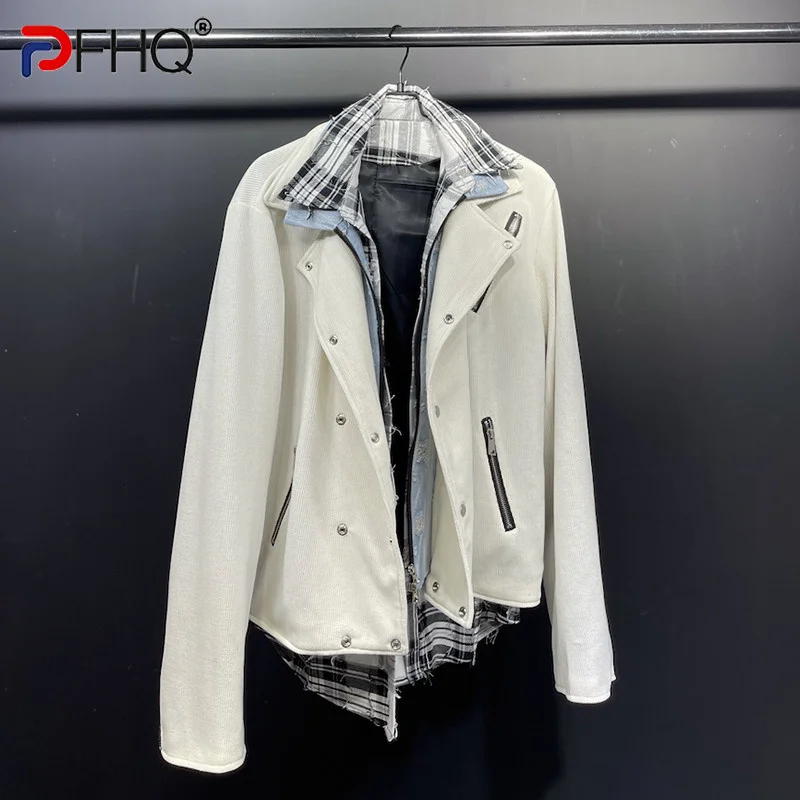 PFHQ 2023 Trendy Elegant High Quality Personality Fake Two Piece Plaid Patchwork Street Autumn Men's Stylish Coat Design Jacket
PFHQ 2023 Trendy Elegant High Quality Personality Fake Two Piece Plaid Patchwork Street Autumn Men's Stylish Coat Design Jacket