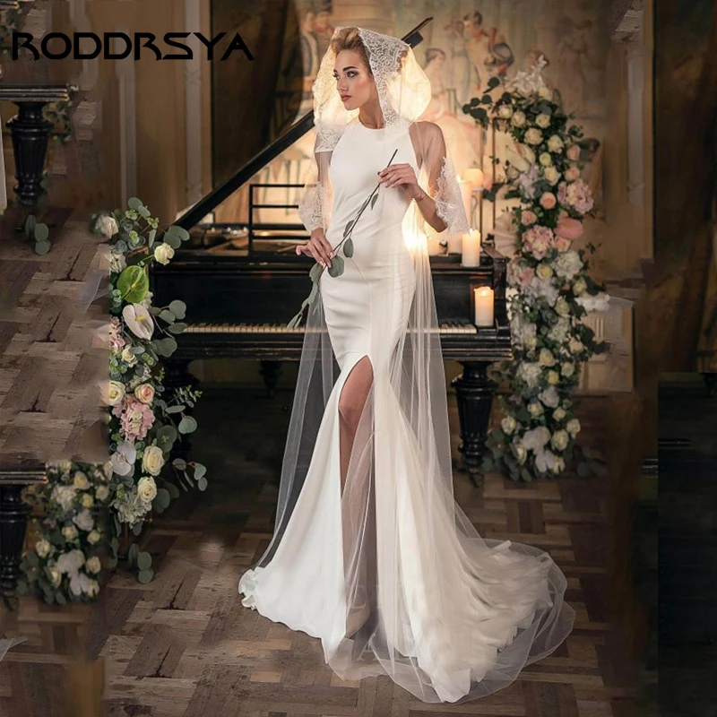 RODDRSYA Elegant Mermaid Wedding Dress Sexy Side Slit O-Neck Vestido De Novia Illusion Lace Appliques Backless Bridal Gowns 2023
RODDRSYA Elegant Mermaid Wedding Dress Sexy Side Slit O-Neck Vestido De Novia Illusion Lace Appliques Backless Bridal Gowns 2023