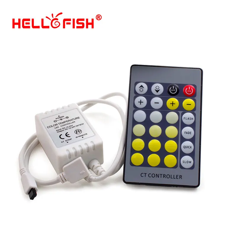 Контроллер светодиодной ленты Hello Fish, ИК-пульт дистанционного управления с 24 клавишами для 5050 светодиодной ленты с теплым белым и белым свет...
Контроллер светодиодной ленты Hello Fish, ИК-пульт дистанционного управления с 24 клавишами для 5050 светодиодной ленты с теплым белым и белым свет...