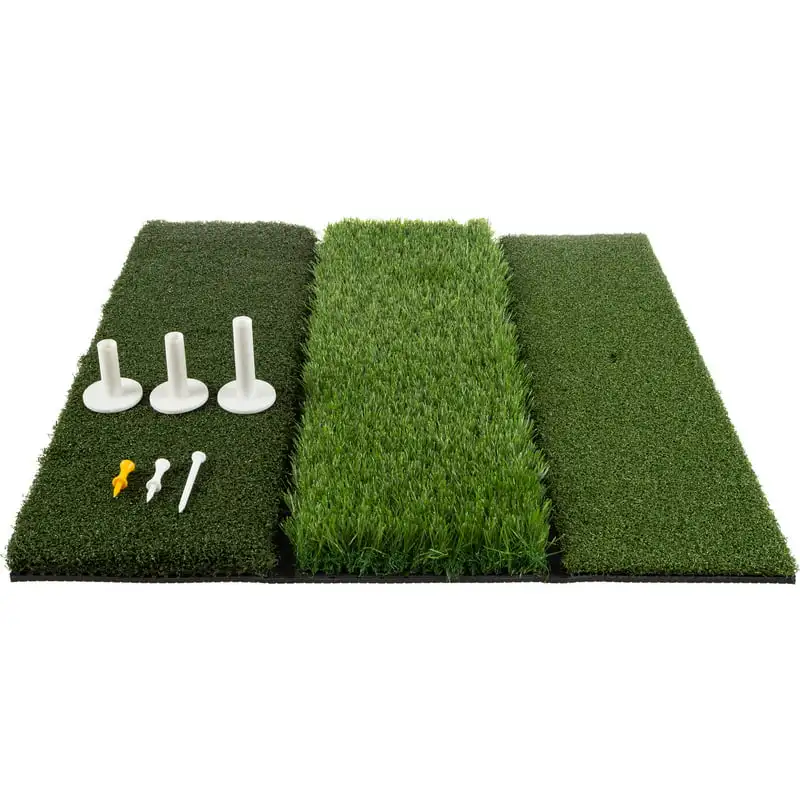 Turf Golf Mat - 24x24 Golf Training Mat with Fairway, Rough, and Driving Turf - Golf Practice Equipment with 6 Practice Tees by
Turf Golf Mat - 24x24 Golf Training Mat with Fairway, Rough, and Driving Turf - Golf Practice Equipment with 6 Practice Tees by