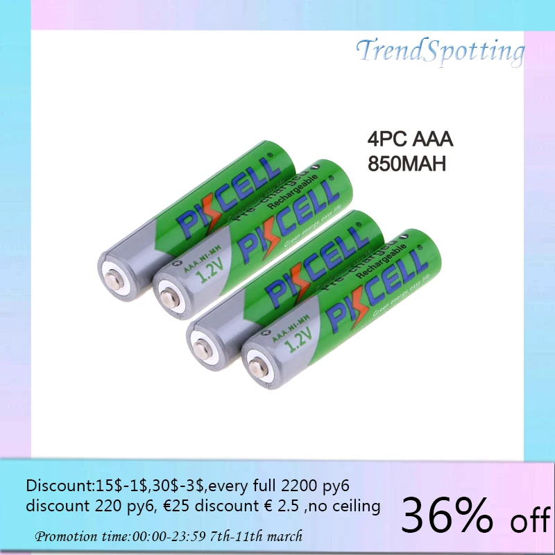 2/4/8/12/28/50Pcs PKCELL AAA Battery 3A 1.2V Ni-MH AAA Rechargeable Battery Batteries low self discharging aaa Batteries 850mAh
2/4/8/12/28/50Pcs PKCELL AAA Battery 3A 1.2V Ni-MH AAA Rechargeable Battery Batteries low self discharging aaa Batteries 850mAh