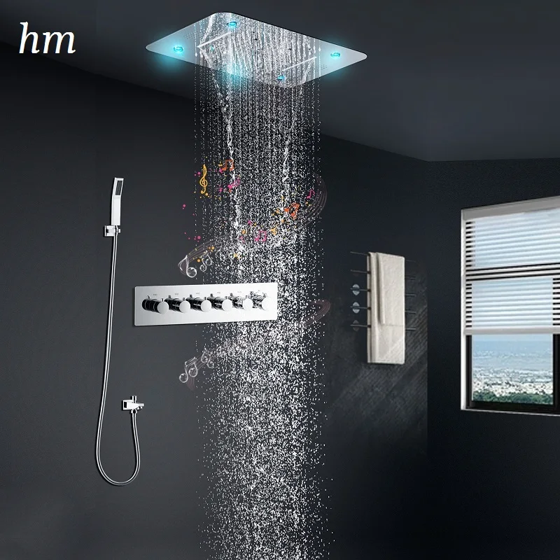 hm Music Shower System Rain ShowerHeads Multi-functions LED Shower Set Bathroom Faucet Thermostatic Control Valve
hm Music Shower System Rain ShowerHeads Multi-functions LED Shower Set Bathroom Faucet Thermostatic Control Valve