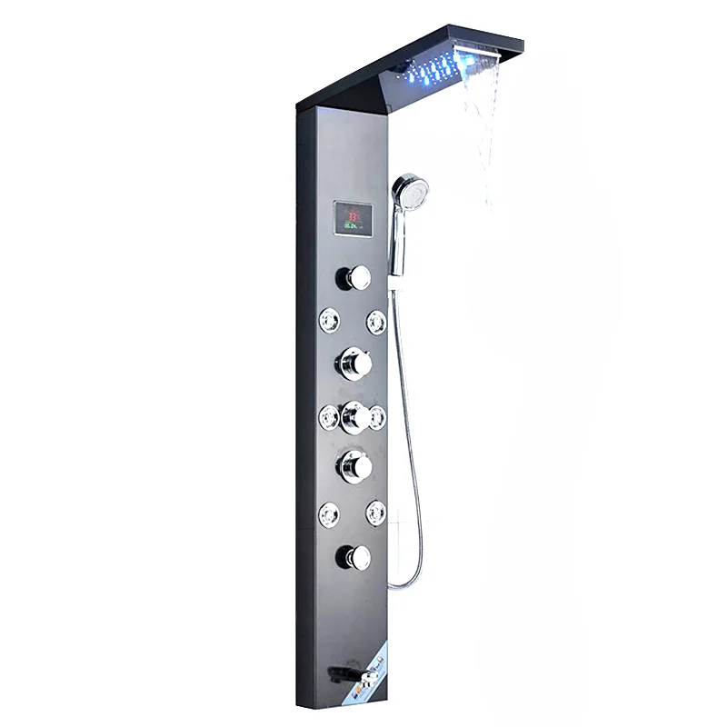 Fapully High quality Stainless Steel Multifunction Rainfall LED Shower Panel
Fapully High quality Stainless Steel Multifunction Rainfall LED Shower Panel