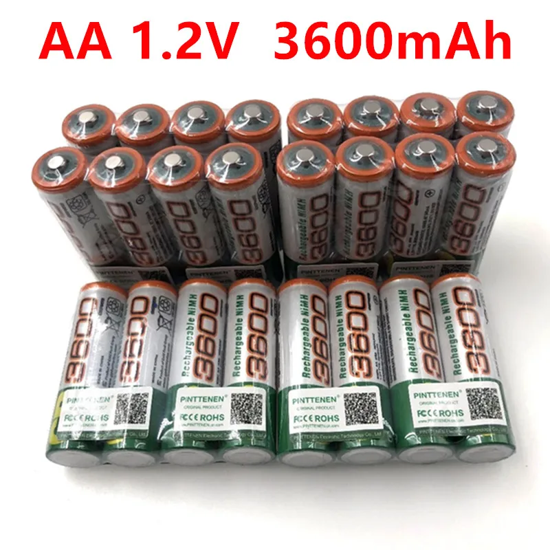 

NEW Nickel Hydrogen AA 1.2V 3600Mah Alkaline Rechargeable Battery for Replacing MP3 Flashlights, Toys, Watches, and Players