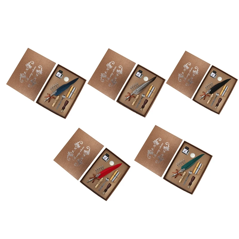 Quill Pen Ink Set Vintage Feather Dip Pen Writing Ink Nibs Kit With Seal Stamp Wax Seal Sticks
Quill Pen Ink Set Vintage Feather Dip Pen Writing Ink Nibs Kit With Seal Stamp Wax Seal Sticks