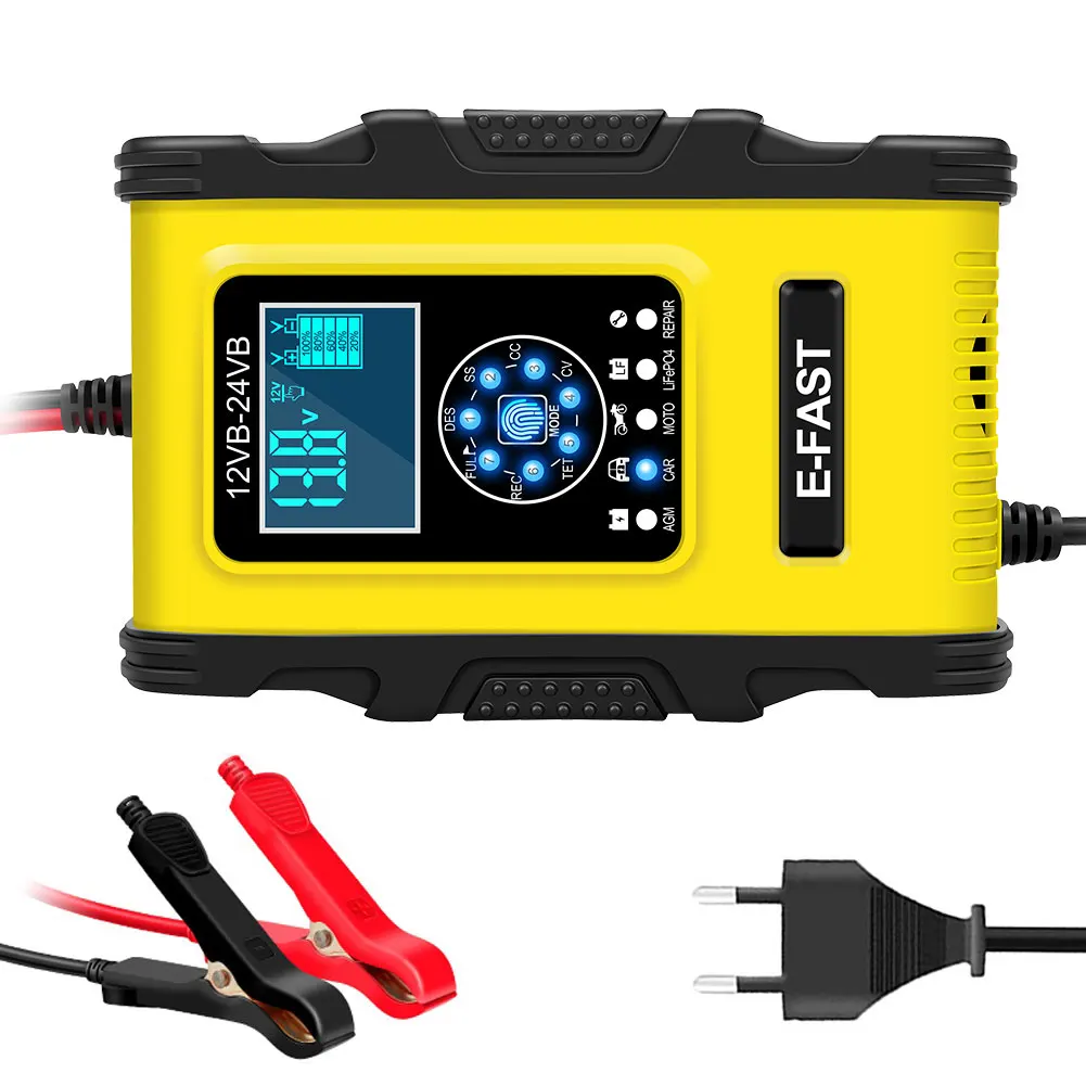 Портативное быстрое автомобильное зарядное устройство 12 в 24 В, 7-ступенчатая зарядка с ЖК-дисплеем для геля кальция AGM LiFePo4 для мотоцикла авт...
Портативное быстрое автомобильное зарядное устройство 12 в 24 В, 7-ступенчатая зарядка с ЖК-дисплеем для геля кальция AGM LiFePo4 для мотоцикла авт...