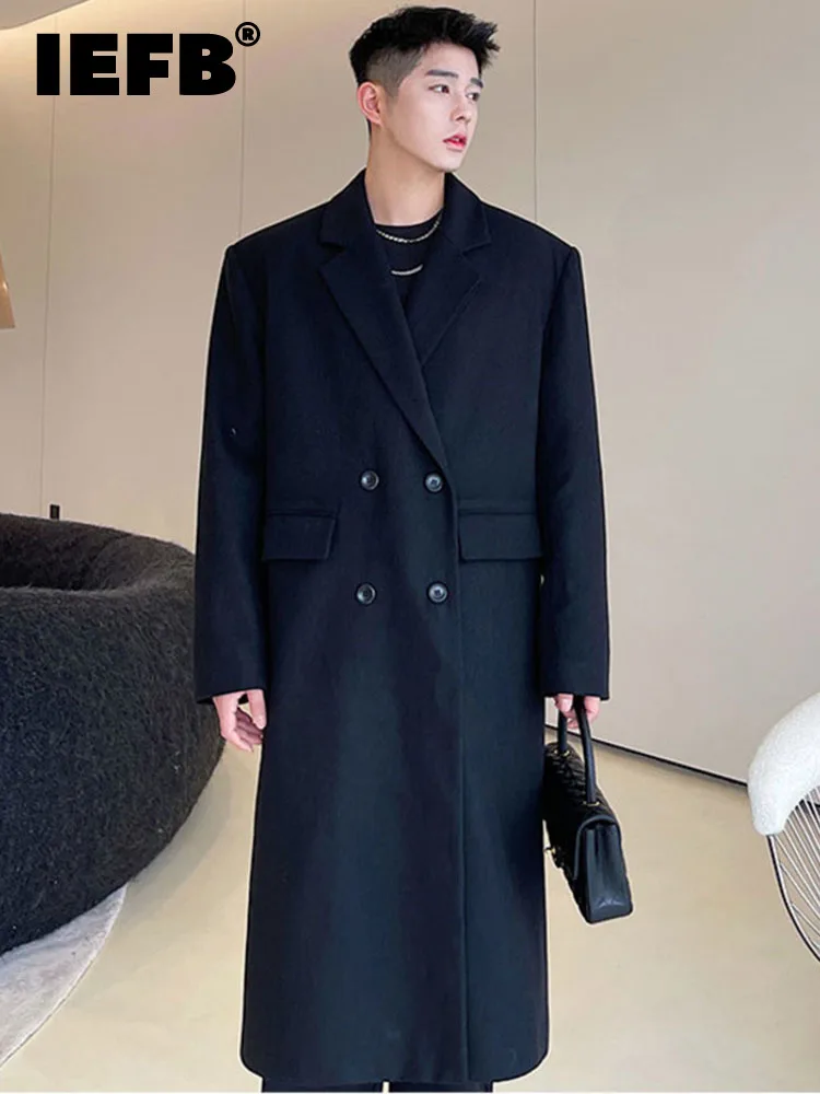 IEFB Woolen Long Coat Autumn Winter Menswear Double Breasted Side Stain Fabric Spliced Split New Double Layer Long Tweed
IEFB Woolen Long Coat Autumn Winter Menswear Double Breasted Side Stain Fabric Spliced Split New Double Layer Long Tweed