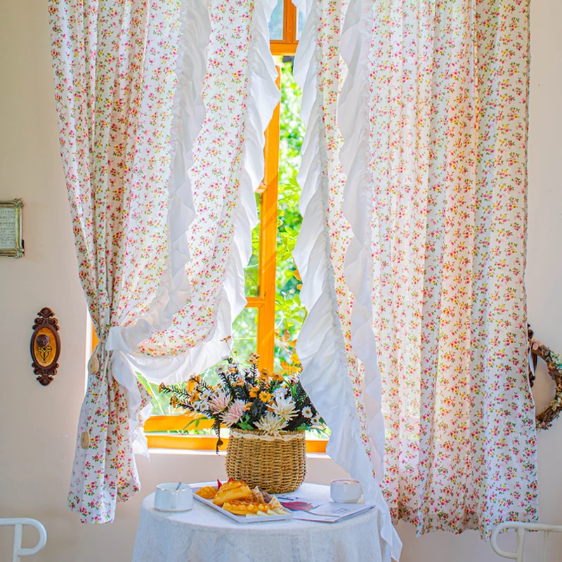 Aesthetic Ruffle Floral Short Curtains Semi-blind French Rococo Retro Rustic Drapes For Living Room B&B Window Partition Decor
Aesthetic Ruffle Floral Short Curtains Semi-blind French Rococo Retro Rustic Drapes For Living Room B&B Window Partition Decor