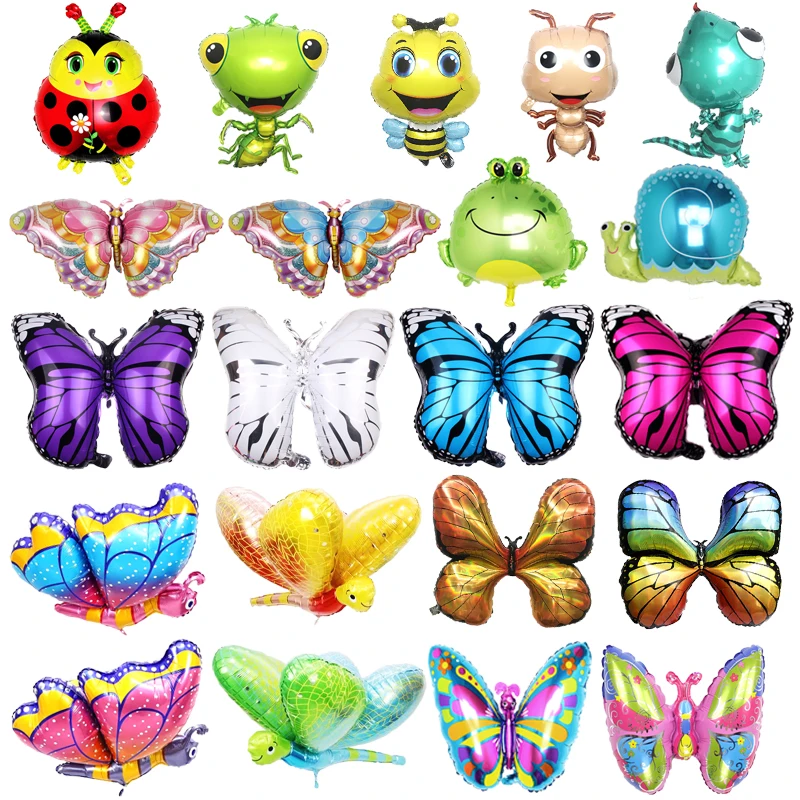 

Большие воздушные шары-бабочки, красочная бабочка, день рождения, для однолетней вечеринки, воздушный шар из алюминиевой фольги, украшения ...