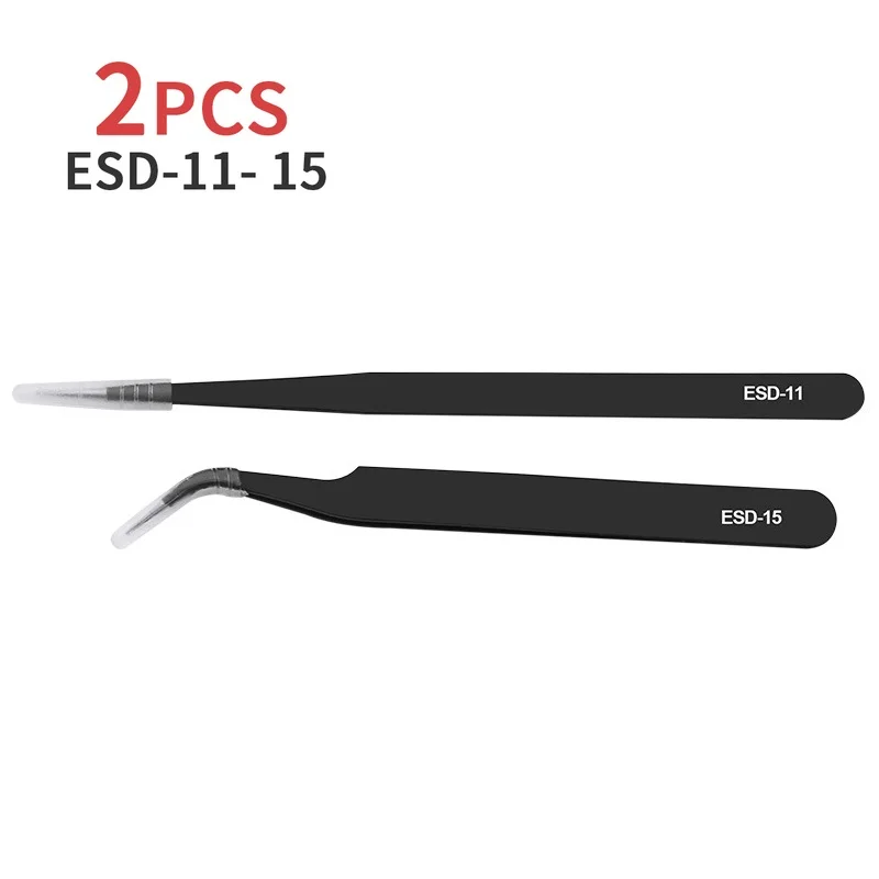 2pcs ESD Anti-Static Stainless Steel Tweezers Precision Maintenance Industrial Repair Curved Home Working Model Making Hand Tool
2pcs ESD Anti-Static Stainless Steel Tweezers Precision Maintenance Industrial Repair Curved Home Working Model Making Hand Tool
