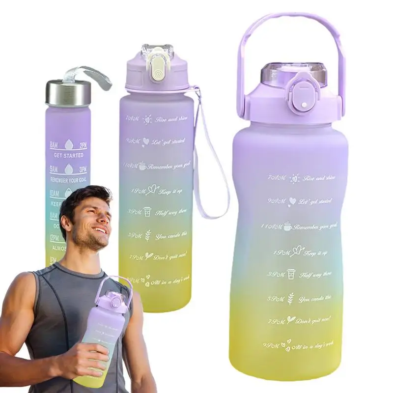 Gym Water Bottle Water Bottle With Time Marker 3Pcs Drinking Bottles With Straw Bounce Cap With Gradient Color For Gym Outdoor
Gym Water Bottle Water Bottle With Time Marker 3Pcs Drinking Bottles With Straw Bounce Cap With Gradient Color For Gym Outdoor