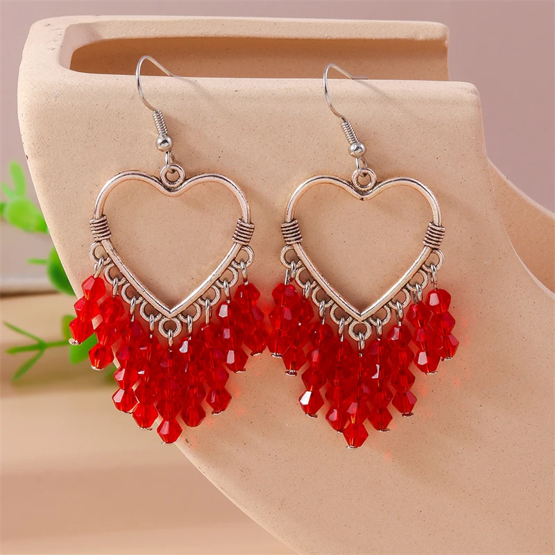 Bohemian Love Heart Drop Earrings for Women Handmade Beads Tassel Dangle Hooks Earrings Girls Party Holiday Jewelry Gifts
Bohemian Love Heart Drop Earrings for Women Handmade Beads Tassel Dangle Hooks Earrings Girls Party Holiday Jewelry Gifts