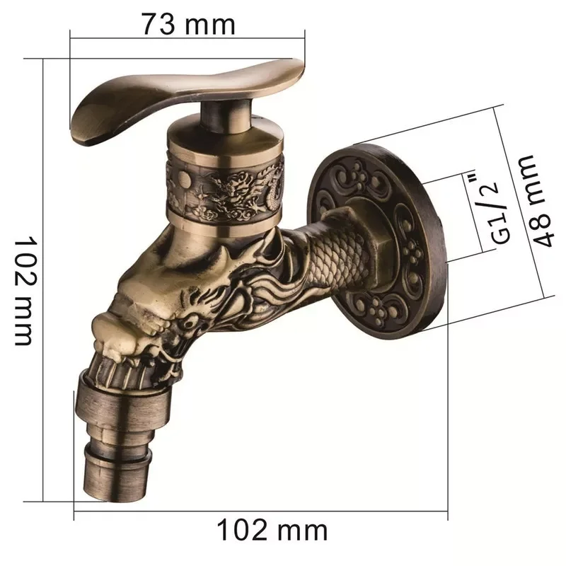 NEW Carved Wall Mount Zinc Alloy Antique Bronze Bibcock,Decorative Outdoor Garden Faucet Washing Machine Faucet Small Tap
NEW Carved Wall Mount Zinc Alloy Antique Bronze Bibcock,Decorative Outdoor Garden Faucet Washing Machine Faucet Small Tap