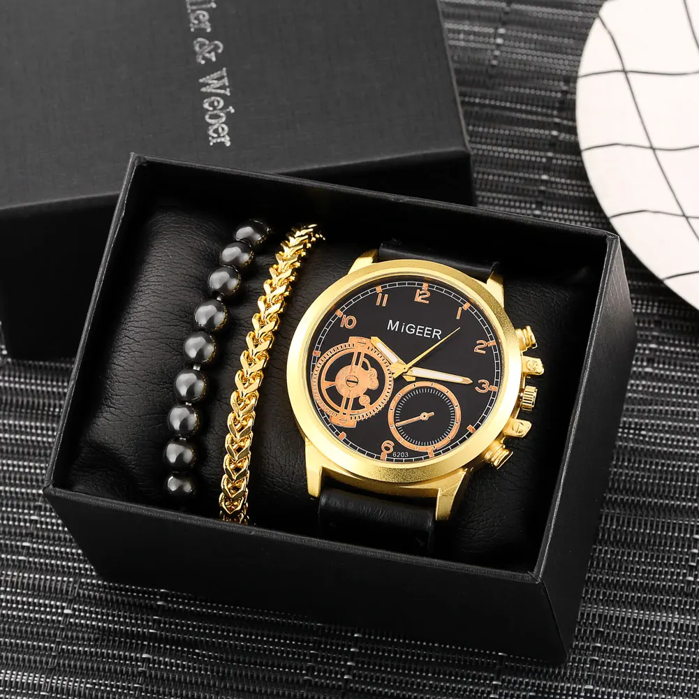 2022 New Luxury Gold Men's Watch Bracelet Gift Box Exquisite Bracelets High Grade Quartz Watches Set Valentine's Day for Husband
2022 New Luxury Gold Men's Watch Bracelet Gift Box Exquisite Bracelets High Grade Quartz Watches Set Valentine's Day for Husband