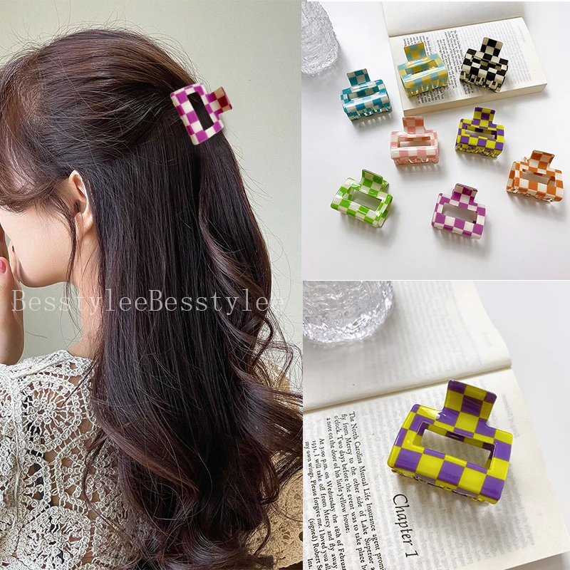 PVC Hair Claw Colorful Plaid Small Hair Clip Hairpin Girls Geometric Claw Clip Headwear for Women Hair Barrettes Accessories
PVC Hair Claw Colorful Plaid Small Hair Clip Hairpin Girls Geometric Claw Clip Headwear for Women Hair Barrettes Accessories