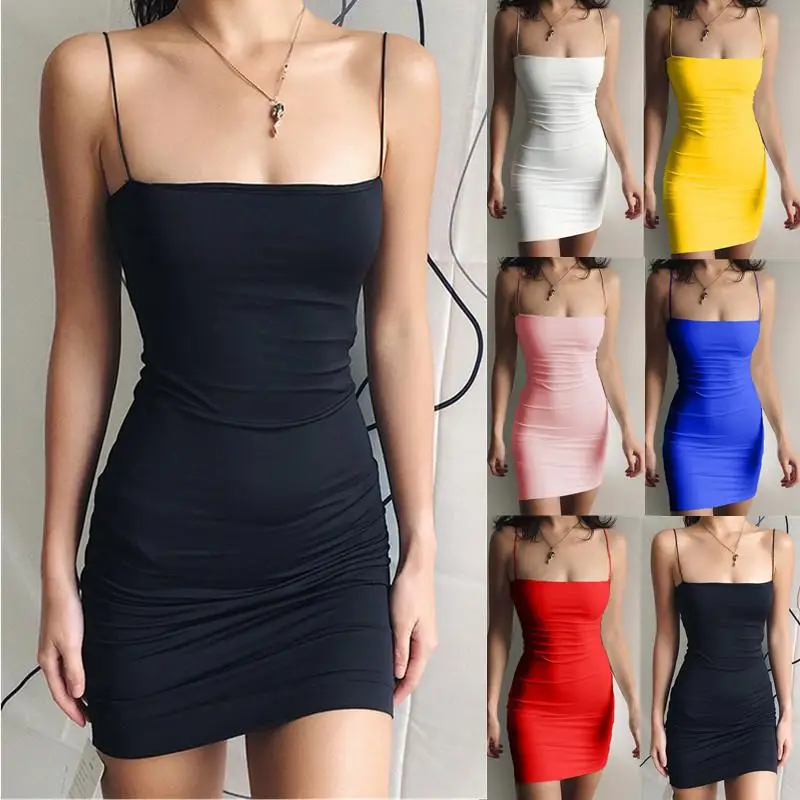 Women Sexy Dress High Waist Sheath Club Dress Summer Mini Party Dresses Fashion Sleeveless Spaghetti Strap Mini Dress
Women Sexy Dress High Waist Sheath Club Dress Summer Mini Party Dresses Fashion Sleeveless Spaghetti Strap Mini Dress