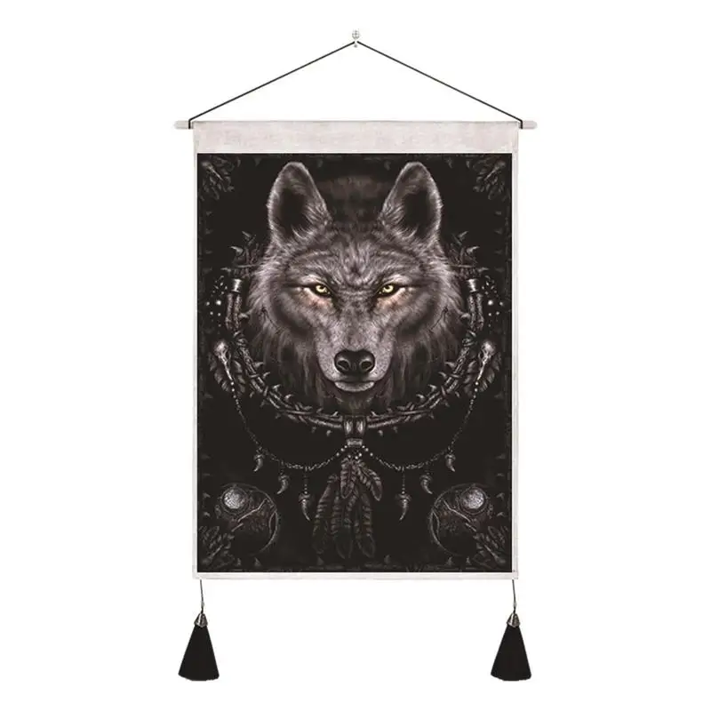 

Wolf Tapestry Vertical Cool Aesthetic Animals Small Tapestry Wall Hangings Wolf Decor Tapestry Featuring A Snow Wolf Wild