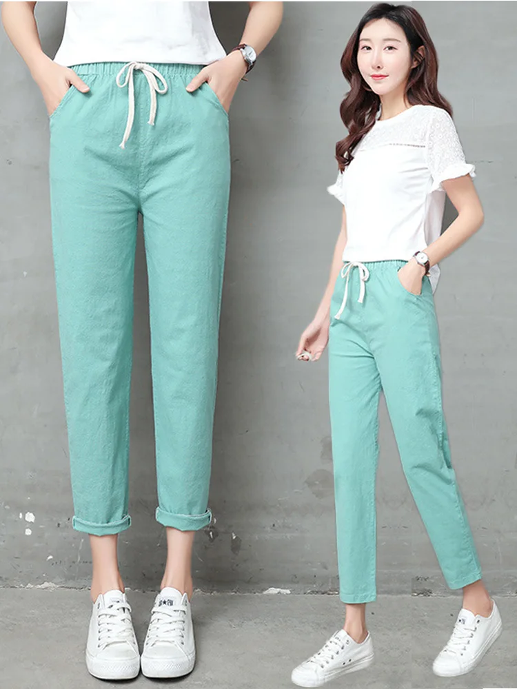 Women pants Casual Solid Spring Summer Cotton Linen Lady Ankle -length Capris Trousers Pencil Pants S-XXL
Women pants Casual Solid Spring Summer Cotton Linen Lady Ankle -length Capris Trousers Pencil Pants S-XXL