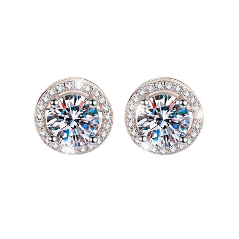 

ES0011 Lefei модный набор бриллиантов, классические круглые серьги с муассанитом 1 карат для шармов, женские серебряные ювелирные изделия из стерлингового серебра 925 пробы