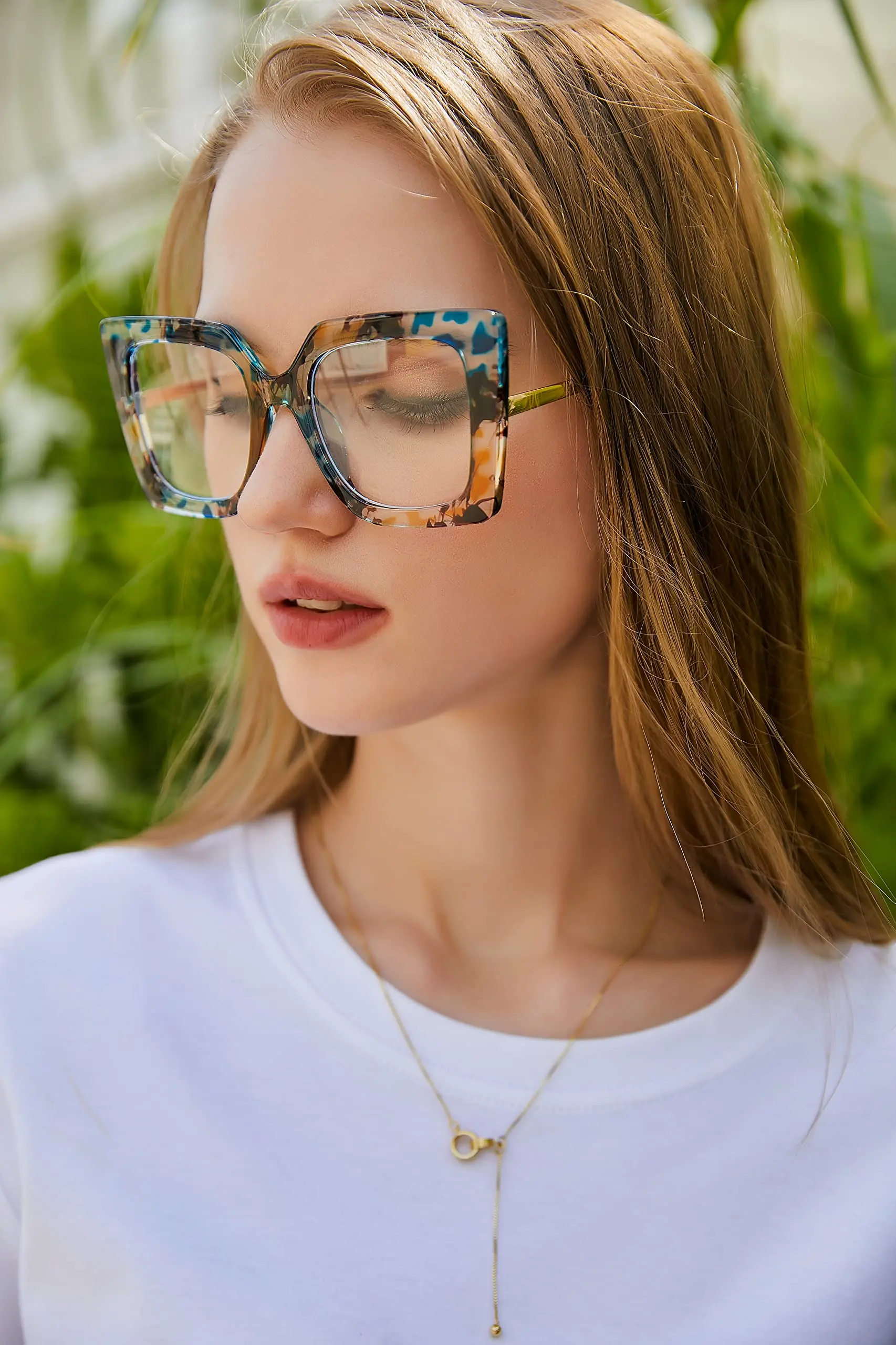 Eyeezi Oversized Square Blue Light Blocking Glasses for Women Stylish Designer Optical Lenses Prescription Eyeglasses For Women 
Eyeezi Oversized Square Blue Light Blocking Glasses for Women Stylish Designer Optical Lenses Prescription Eyeglasses For Women