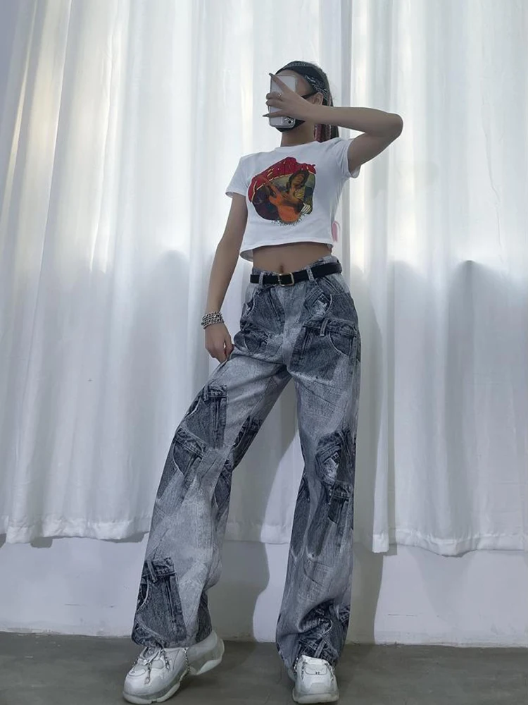 ZOKI Hip Hop Women Jeans High Waist Fashion Print Boyfriend Loose Denim Pants Streetwear Y2k Straight Leg Baggy Jeans New
ZOKI Hip Hop Women Jeans High Waist Fashion Print Boyfriend Loose Denim Pants Streetwear Y2k Straight Leg Baggy Jeans New